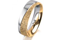 Ring 18 Karat Gelbgold/950 Platin 5.5 mm kristallmatt