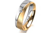 Ring 18 Karat Gelbgold/950 Platin 5.5 mm sandmatt 1...