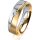 Ring 18 Karat Gelbgold/950 Platin 5.5 mm längsmatt 1 Brillant G vs 0,050ct