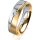 Ring 18 Karat Gelbgold/950 Platin 5.5 mm l&auml;ngsmatt 1 Brillant G vs 0,050ct