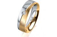 Ring 18 Karat Gelbgold/950 Platin 5.5 mm sandmatt 1...