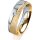 Ring 18 Karat Gelbgold/950 Platin 5.5 mm kreismatt 1 Brillant G vs 0,050ct