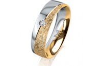 Ring 18 Karat Gelbgold/950 Platin 5.5 mm kristallmatt 1...