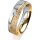 Ring 18 Karat Gelbgold/950 Platin 5.5 mm kristallmatt 1 Brillant G vs 0,050ct