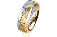 Ring 18 Karat Gelbgold/950 Platin 5.5 mm diamantmatt 1...