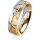 Ring 18 Karat Gelbgold/950 Platin 5.5 mm diamantmatt 1 Brillant G vs 0,050ct