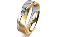 Ring 18 Karat Gelbgold/950 Platin 5.5 mm l&auml;ngsmatt 1...