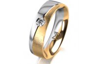 Ring 18 Karat Gelbgold/950 Platin 5.5 mm sandmatt 1...