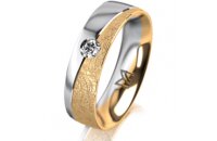 Ring 18 Karat Gelbgold/950 Platin 5.5 mm kreismatt 1...