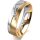 Ring 18 Karat Gelbgold/950 Platin 5.5 mm l&auml;ngsmatt 5 Brillanten G vs Gesamt 0,045ct