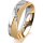 Ring 18 Karat Gelbgold/950 Platin 5.5 mm kreismatt 5 Brillanten G vs Gesamt 0,045ct