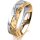 Ring 18 Karat Gelbgold/950 Platin 5.5 mm diamantmatt 5 Brillanten G vs Gesamt 0,045ct