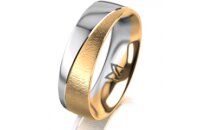 Ring 18 Karat Gelbgold/950 Platin 6.0 mm sandmatt