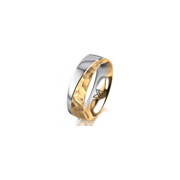 Ring 18 Karat Gelbgold/950 Platin 6.0 mm diamantmatt