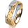 Ring 18 Karat Gelbgold/950 Platin 6.0 mm diamantmatt 1 Brillant G vs 0,025ct