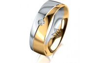 Ring 18 Karat Gelbgold/950 Platin 6.0 mm poliert 1...
