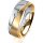 Ring 18 Karat Gelbgold/950 Platin 6.0 mm l&auml;ngsmatt 1 Brillant G vs 0,050ct