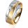 Ring 18 Karat Gelbgold/950 Platin 6.0 mm sandmatt 1 Brillant G vs 0,050ct