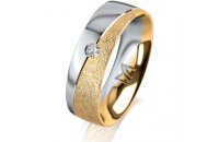 Ring 18 Karat Gelbgold/950 Platin 6.0 mm kreismatt 1...