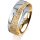 Ring 18 Karat Gelbgold/950 Platin 6.0 mm kristallmatt 1 Brillant G vs 0,050ct