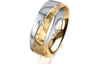 Ring 18 Karat Gelbgold/950 Platin 6.0 mm diamantmatt 1...