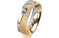 Ring 18 Karat Gelbgold/950 Platin 6.0 mm kreismatt 1...