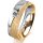 Ring 18 Karat Gelbgold/950 Platin 6.0 mm kreismatt 1 Brillant G vs 0,090ct