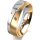 Ring 18 Karat Gelbgold/950 Platin 6.0 mm l&auml;ngsmatt 3 Brillanten G vs Gesamt 0,060ct