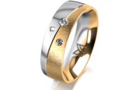 Ring 18 Karat Gelbgold/950 Platin 6.0 mm sandmatt 3...