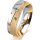 Ring 18 Karat Gelbgold/950 Platin 6.0 mm kreismatt 3 Brillanten G vs Gesamt 0,060ct