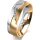 Ring 18 Karat Gelbgold/950 Platin 6.0 mm l&auml;ngsmatt 5 Brillanten G vs Gesamt 0,065ct