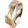 Ring 18 Karat Gelbgold/950 Platin 6.0 mm sandmatt 5 Brillanten G vs Gesamt 0,065ct