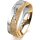Ring 18 Karat Gelbgold/950 Platin 6.0 mm kristallmatt 5 Brillanten G vs Gesamt 0,065ct
