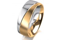 Ring 18 Karat Gelbgold/950 Platin 7.0 mm l&auml;ngsmatt