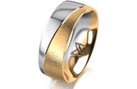 Ring 18 Karat Gelbgold/950 Platin 7.0 mm sandmatt
