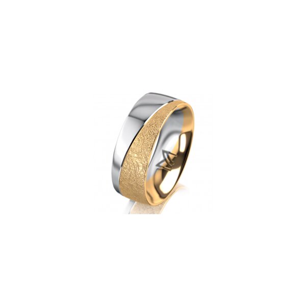 Ring 18 Karat Gelbgold/950 Platin 7.0 mm kreismatt