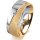 Ring 18 Karat Gelbgold/950 Platin 7.0 mm kreismatt 1 Brillant G vs 0,025ct