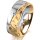 Ring 18 Karat Gelbgold/950 Platin 7.0 mm diamantmatt 1 Brillant G vs 0,025ct