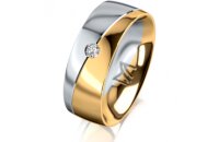 Ring 18 Karat Gelbgold/950 Platin 7.0 mm poliert 1...