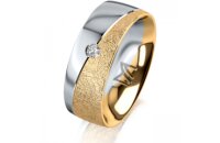 Ring 18 Karat Gelbgold/950 Platin 7.0 mm kreismatt 1...