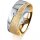 Ring 18 Karat Gelbgold/950 Platin 7.0 mm kreismatt 1 Brillant G vs 0,050ct