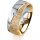 Ring 18 Karat Gelbgold/950 Platin 7.0 mm kristallmatt 1 Brillant G vs 0,050ct