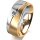 Ring 18 Karat Gelbgold/950 Platin 7.0 mm l&auml;ngsmatt 1 Brillant G vs 0,090ct