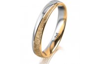 Ring 14 Karat Gelb-/Weissgold 3.5 mm kristallmatt