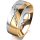 Ring 18 Karat Gelbgold/950 Platin 7.0 mm poliert 6 Brillanten G vs Gesamt 0,080ct