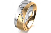 Ring 18 Karat Gelbgold/950 Platin 7.0 mm sandmatt 6...