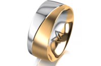 Ring 18 Karat Gelbgold/950 Platin 8.0 mm l&auml;ngsmatt