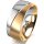 Ring 18 Karat Gelbgold/950 Platin 8.0 mm längsmatt
