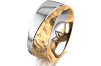 Ring 18 Karat Gelbgold/950 Platin 8.0 mm diamantmatt