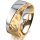 Ring 18 Karat Gelbgold/950 Platin 8.0 mm diamantmatt